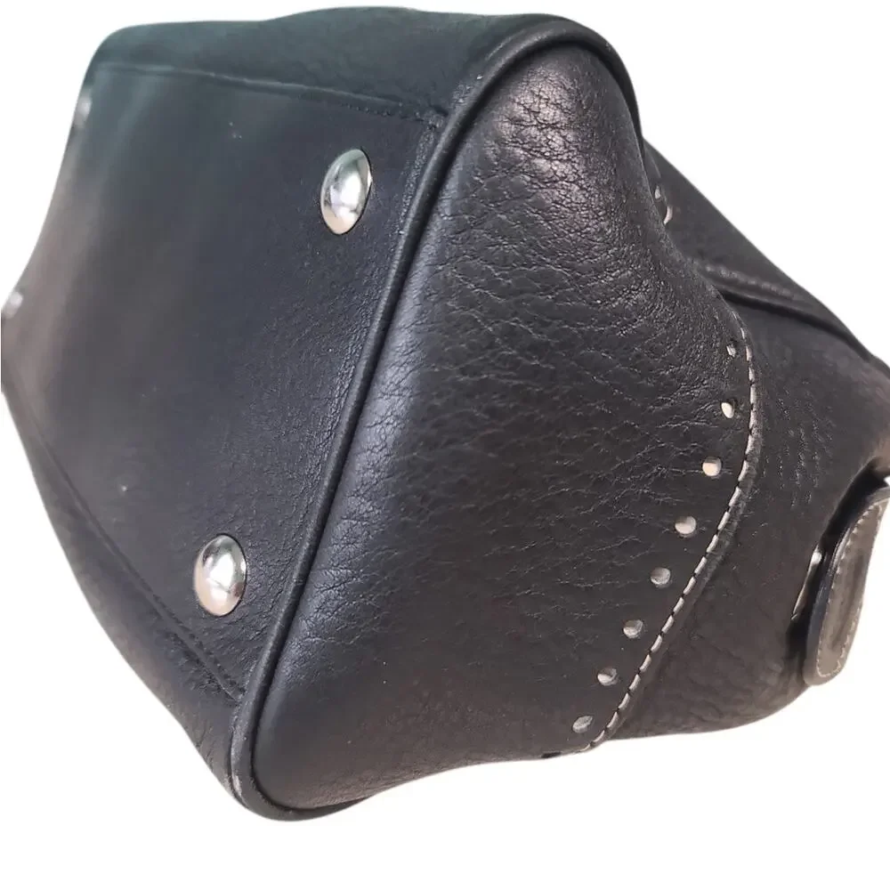 Coach Hampton Tassel Satchel Black Pebbled Leather 5031 GUC - Picture 8 of 11